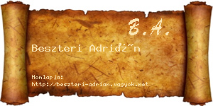 Beszteri Adrián névjegykártya