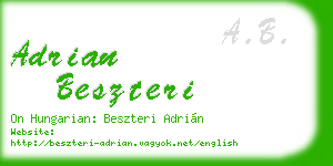 adrian beszteri business card